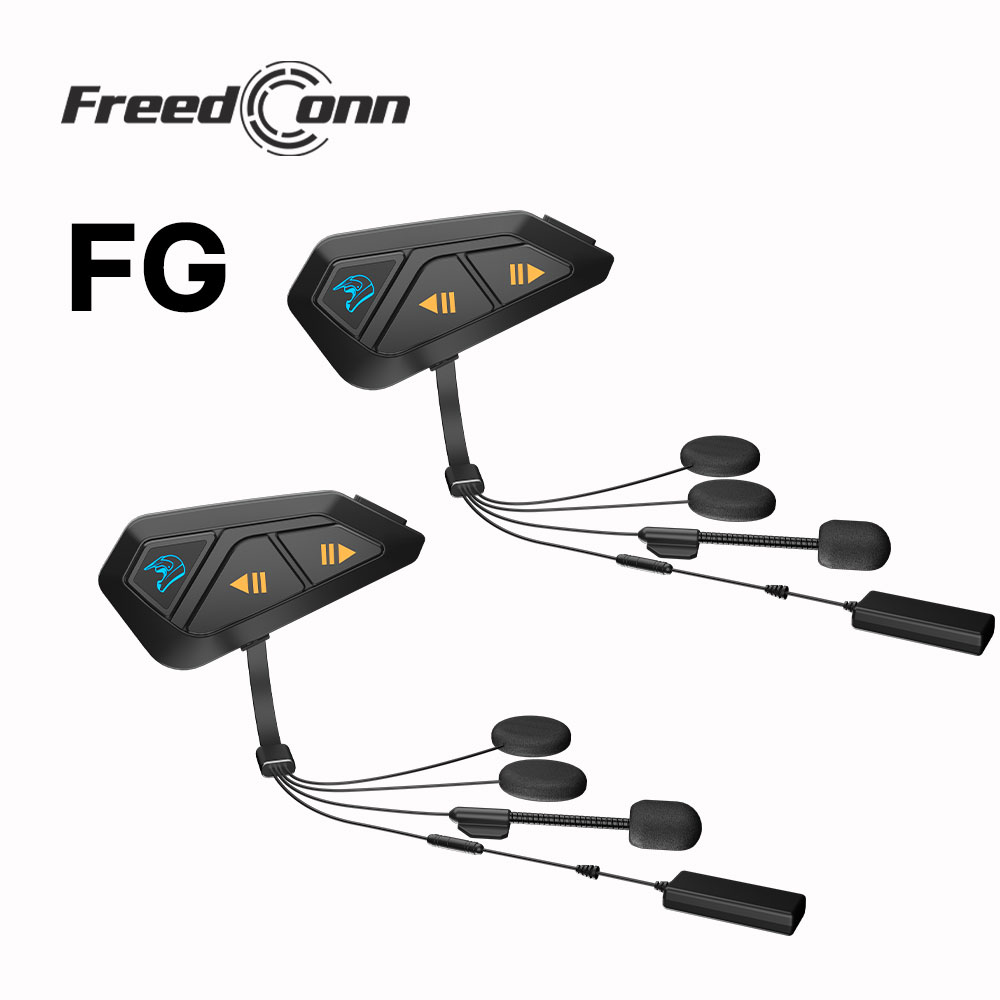 Universal Motorcycle Helmet Intercom Headset - Freedconn-オートバイのインターホンヘルメット,Bluetoothヘッドセット,音楽共有,FMラジオ,ハンズフリーコミュニケーター,最大12人のライダー