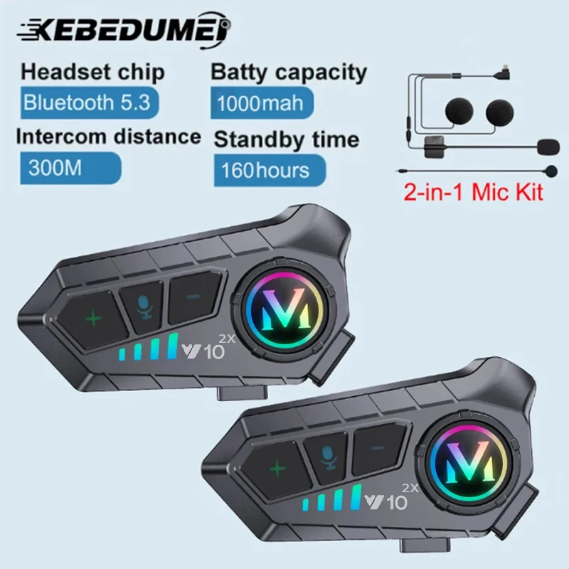 1/2x オートバイインターホンヘルメットヘッドセット 30 - Universal Motorcycle Helmet Intercom Headset のレビューと価格