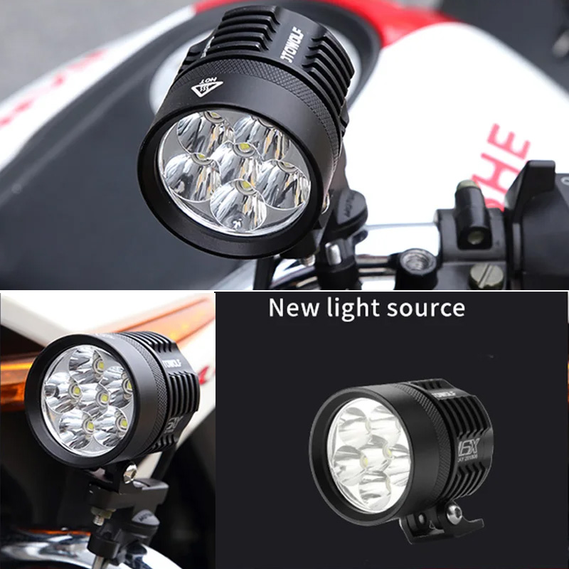 ダブルカラー LED ストロボオートバイヘッドライトフォグラ - Universal Motorcycle Led Headlight Projector のレビューと価格