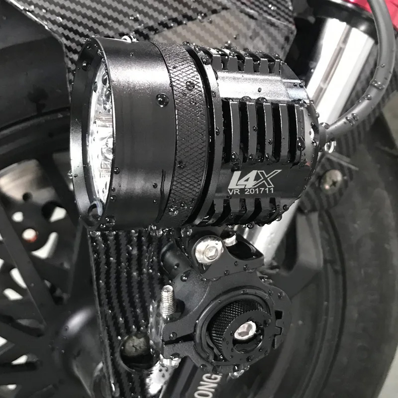 ダブルカラー LED ストロボオートバイヘッドライトフォグラ - Universal Motorcycle Led Headlight Projector のレビューと価格
