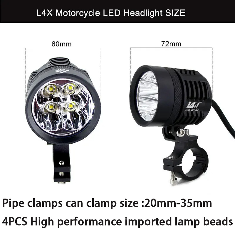 ダブルカラー LED ストロボオートバイヘッドライトフォグラ - Universal Motorcycle Led Headlight Projector のレビューと価格