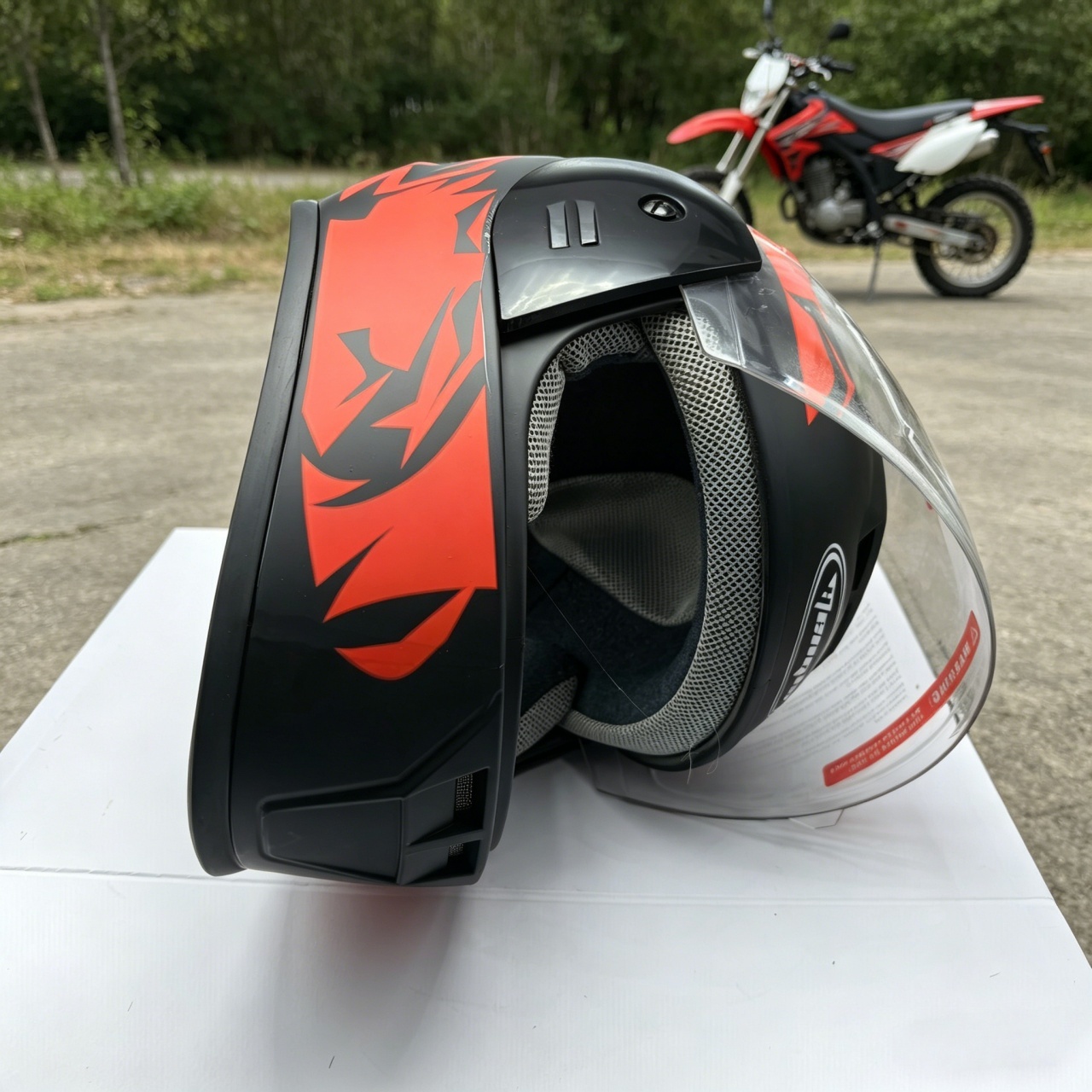 フルフェイスオートバイヘルメット デュアルバイザー レーシン - Dual Visor Motorcycle Racing Helmet のレビューと価格