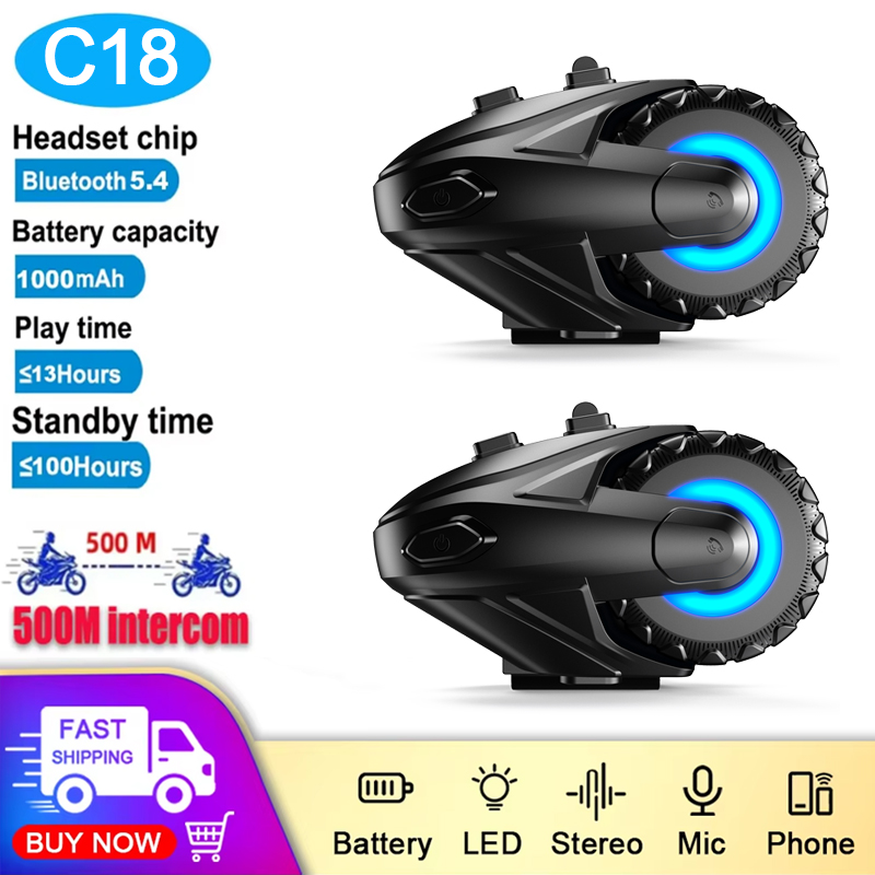 1/2個入り オートバイ用Bluetooth 5.4 ヘルメ - Universal Motorcycle Helmet Intercom Headset のレビューと価格