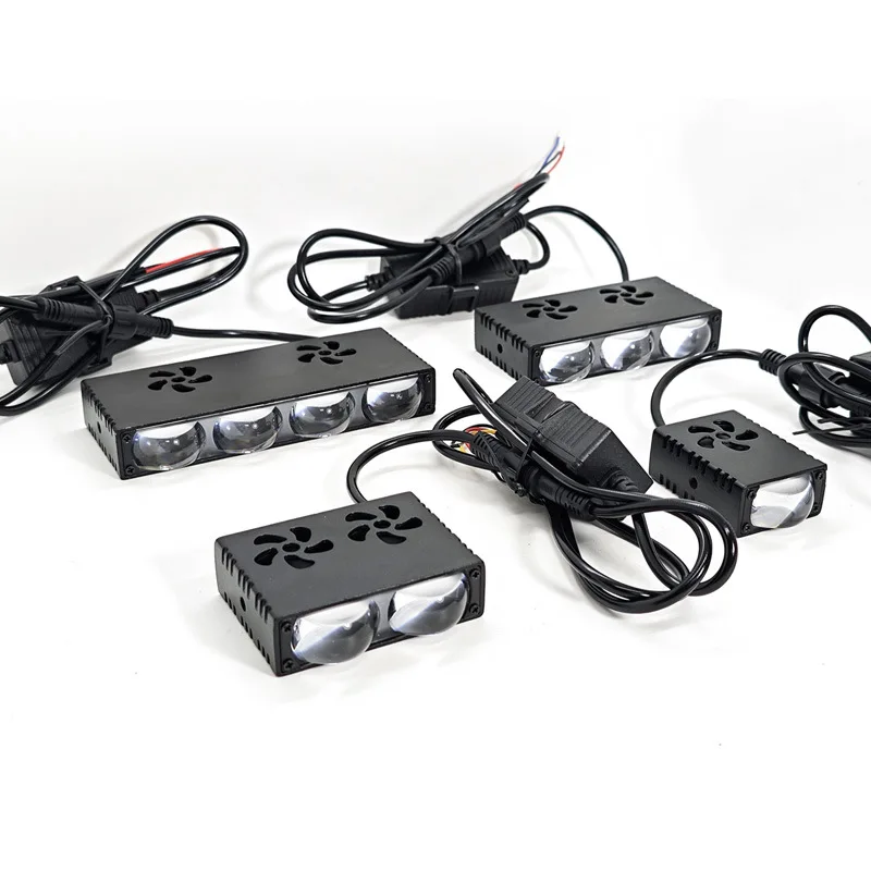 車用グリルLEDヘッドライト作業灯バンパーフォグランププロジ - Universal Motorcycle Led Headlight Projector のレビューと価格
