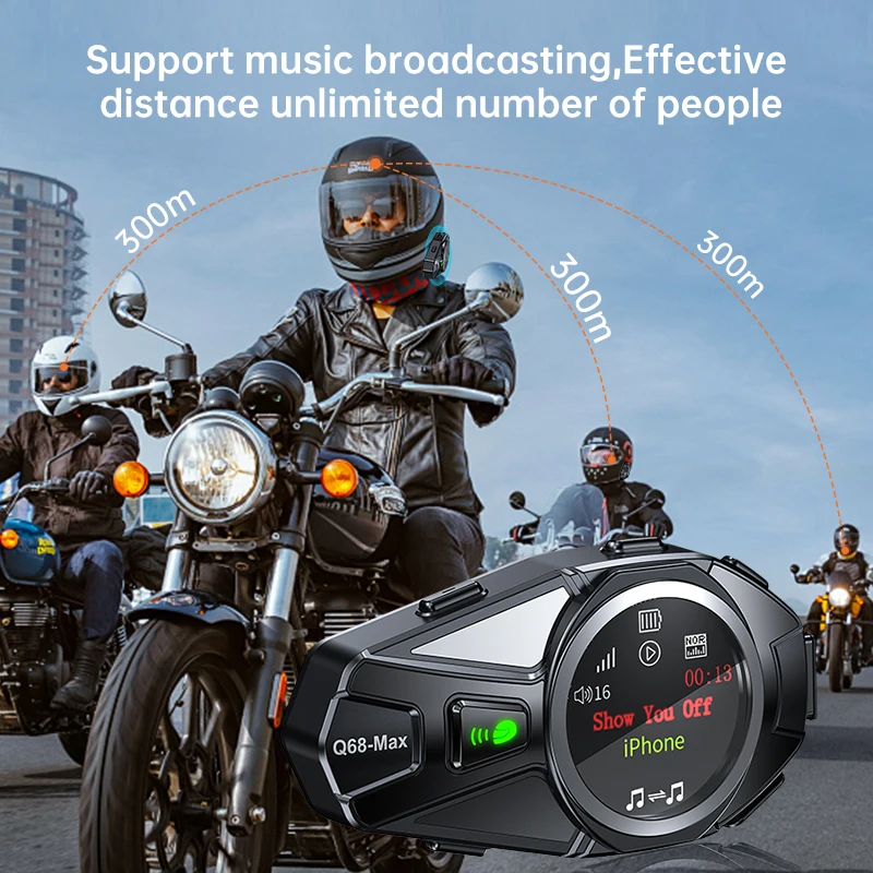 Q68-Max オートバイヘルメット Bluetooth ヘ - Universal Motorcycle Helmet Intercom Headset のレビューと価格