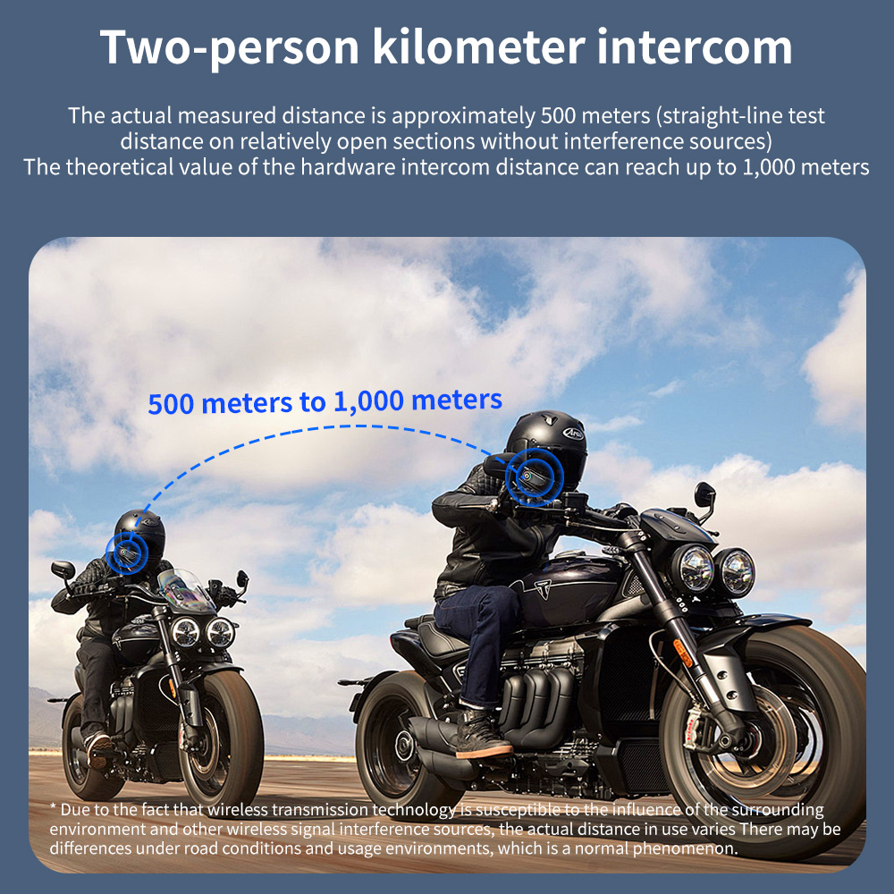G1 バイク用ヘッドセット：2人用1000Mワイヤレスインタ - Universal Motorcycle Helmet Intercom Headset のレビューと価格