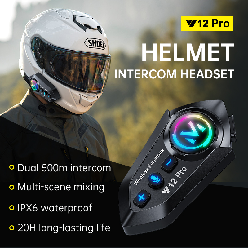 Bluetooth 5.4 オートバイヘルメットインターホン - Universal Motorcycle Helmet Intercom Headset のレビューと価格