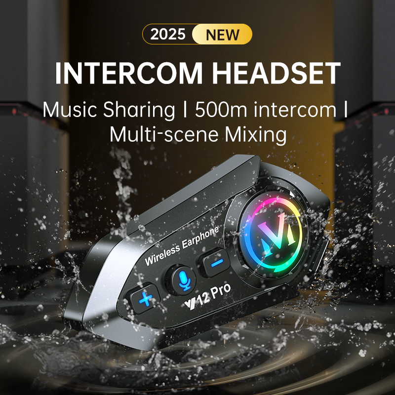 Bluetooth 5.4 オートバイヘルメットインターホン - Universal Motorcycle Helmet Intercom Headset のレビューと価格