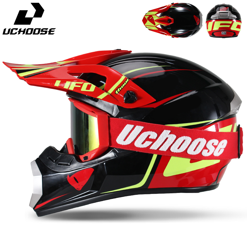 Uchoose モトクロスヘルメットセット 大人用オフロード - Off Road Motocross Helmet Goggles Set のレビューと価格